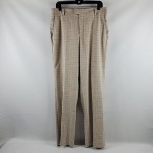 TIGER WOODS Collection Mens Tan/Beige Checker Plaid Golf Athletic Pants Size M